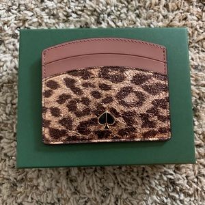 NWOT Kate Spade New York Purple Leopard Card Case